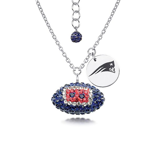 NFL New England Patriots Football License Necklace - Picture 1 of 1